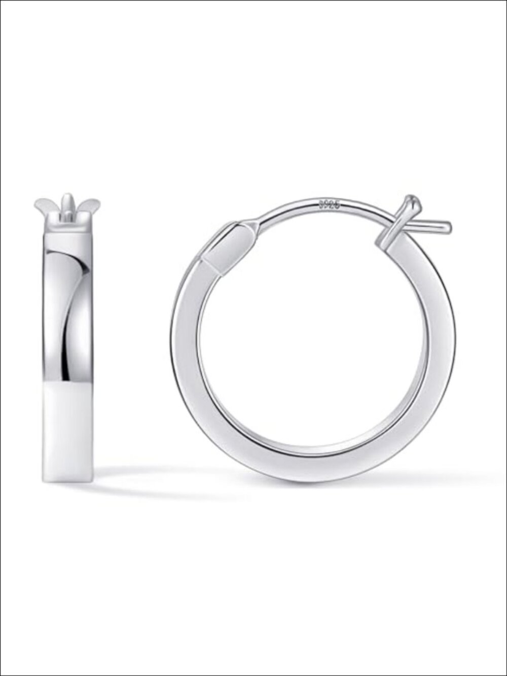 14K White Gold Plated Hoop Earrings for Women Lightweight Hypoallergenic